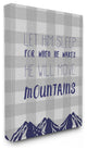 "Let Him Sleep Mountains Blue Plaid" 30x40, XXL Stretched Canvas Wall Art