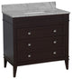 Eleanor 36" Bathroom Vanity, Chocolate, Carrara Marble
