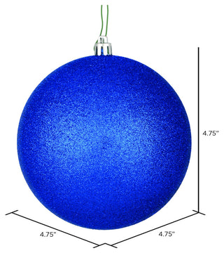 Vickerman 4.75" Midnight Blue Glitter Ball Ornament, 4 per Bag