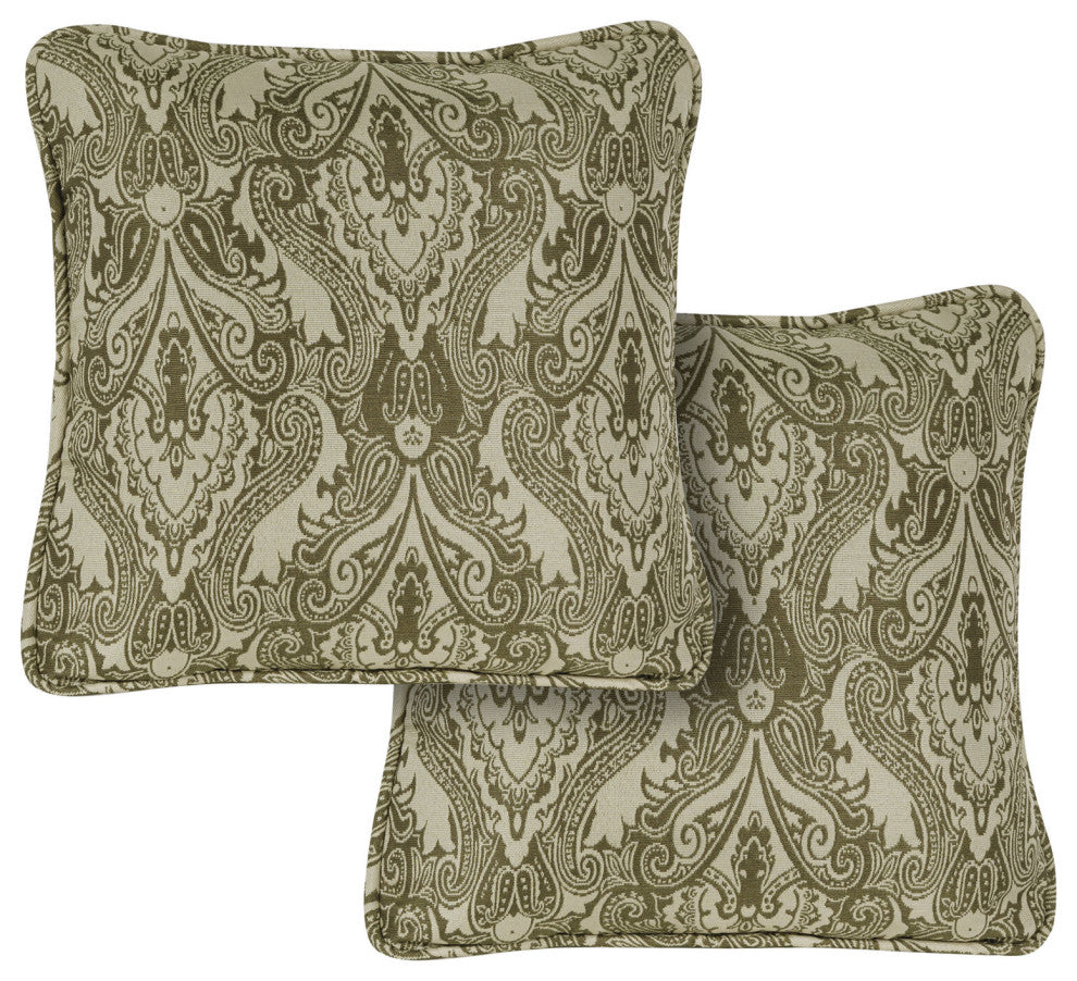Set of 2 Medallion Indoor/Outdoor Throw Pillows, Vintage Meadow