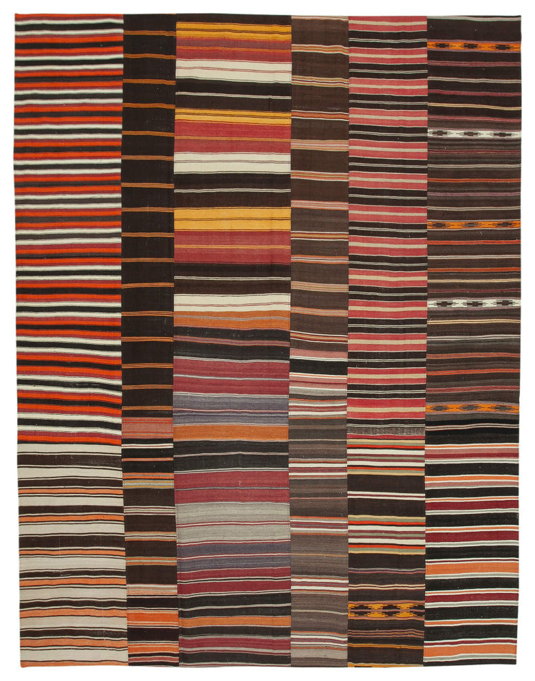 Rug N Carpet - Handmade Anatolian 10' 3'' x 13' 5'' Unique Patchwork Kilim Rug