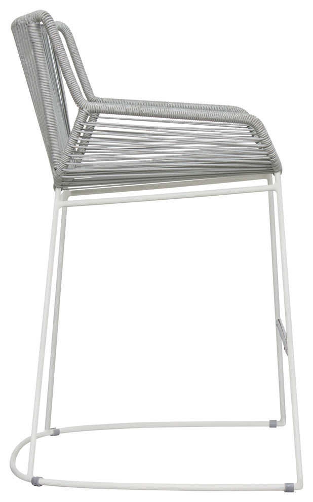 Dane Counter Chair, Set of 2, Dark Gray Frame, Dove Gray Weave