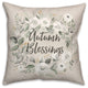 Floral Wreath Blessings 18x18 Spun Poly Pillow