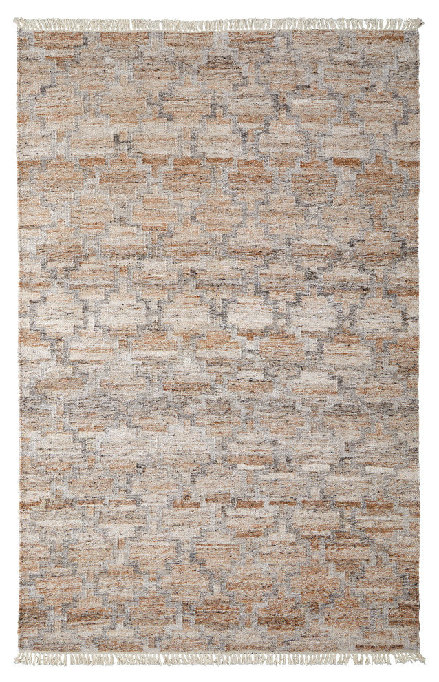 Weave & Wander Elstow Transitional PET Yarn Beige/Gray Rug, 5'x8'
