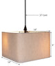 1 Light Swag Plug-In Pendant 14"w Rounded Corner Square Oatmeal Drum Shade, Blac