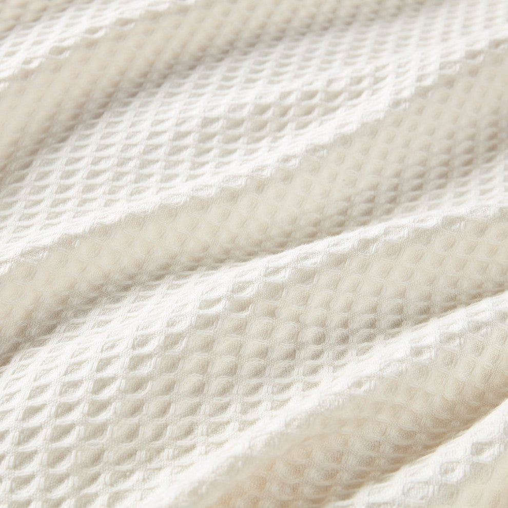 Beautyrest Cotton Waffle Weave Bedding Blanket, Ivory
