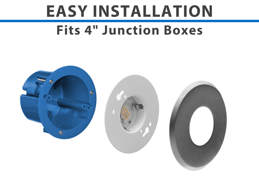 SureFit(v3) LED Flush Mount Ceiling Light, 5000K with Round Nickel Trim