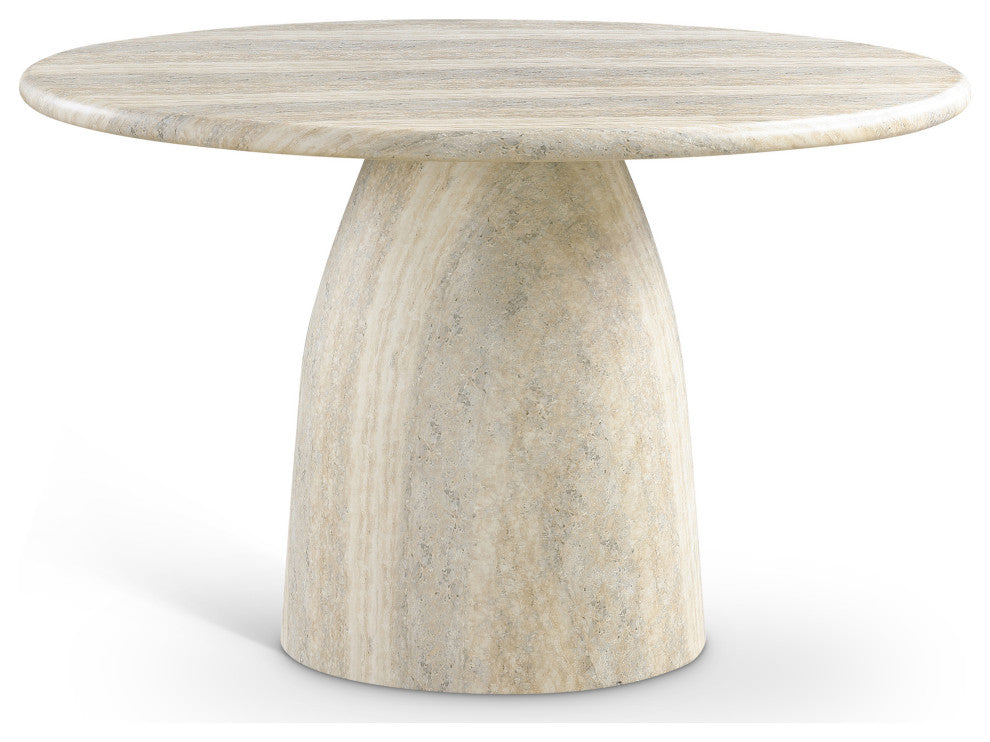 Cosenza Concrete Dining Table, Travertine, 48.5" W X 48.5" D X 30" H, Travertine Finish
