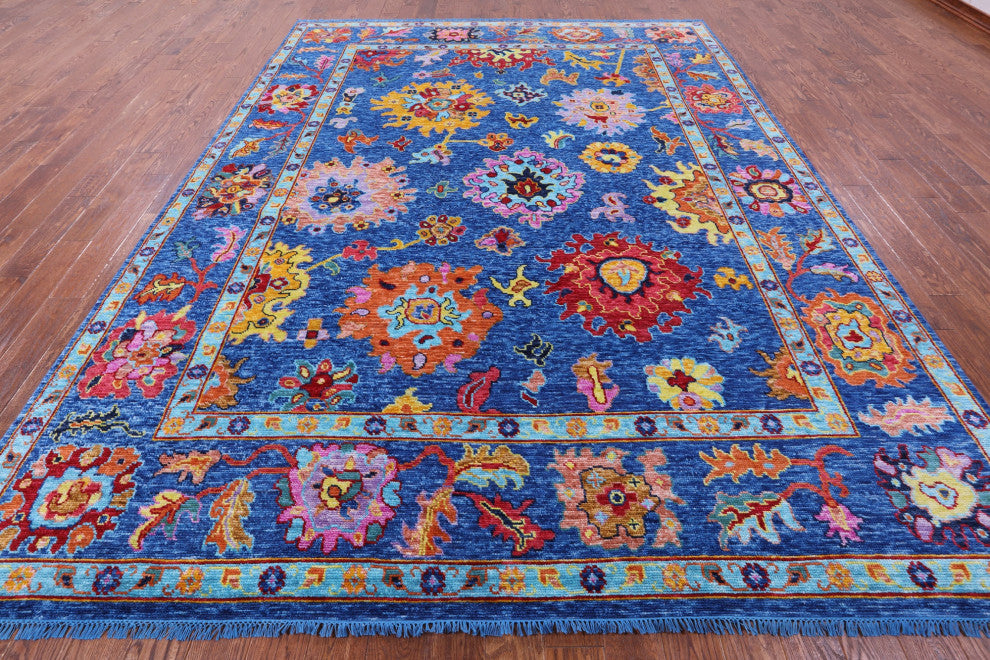 Hand-Knotted Turkish Oushak Wool Rug 9' 2" X 12' 2" - Q14795