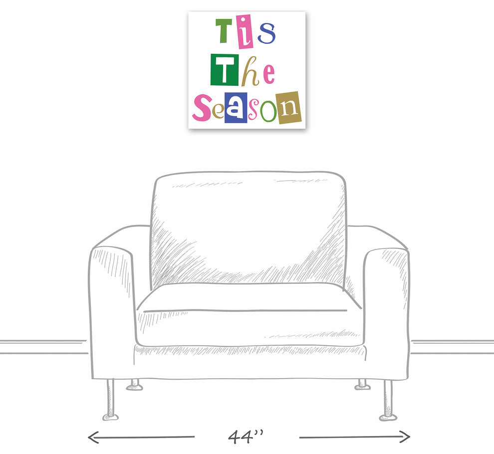 "Tis the Season" Canvas Wall Art, 16"x16"