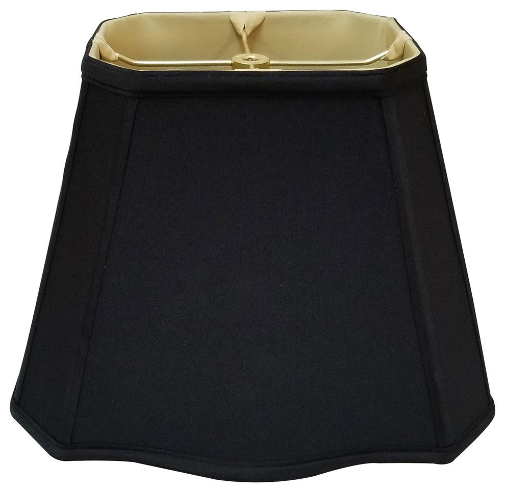 Fancy Bottom Rectangle Basic Lampshade, Black, 12.25"