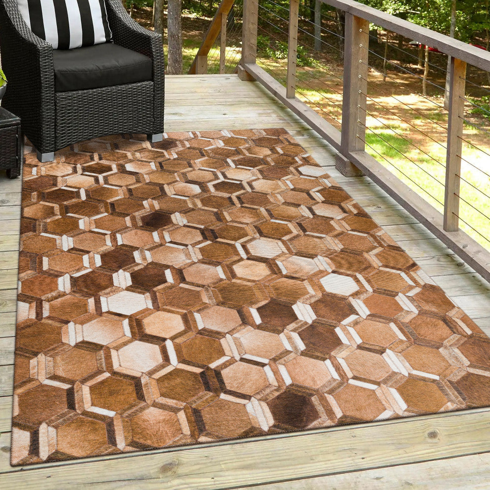 Indoor/Outdoor Stetson SS1 Bison Machine Washable 8' x 10' Rug