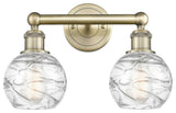 Athens Deco Swirl 2-Light 15" Bath Vanity Light, Antique Brass, Clear