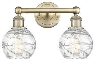 Athens Deco Swirl 2-Light 15" Bath Vanity Light, Antique Brass, Clear
