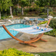 Kimse Outdoor Fabric Hammock with Larch Wood Base