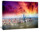 Colorful New York Skyline Aerial View, Cityscape Canvas Art Print, 40"x30"