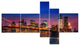 Manhattan with Lights and Reflections, Large Canvas Art Print, 60"x32", 5 panels