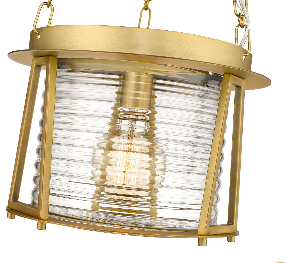 Z-LITE 1-Light Pendant, Rubbed Brass