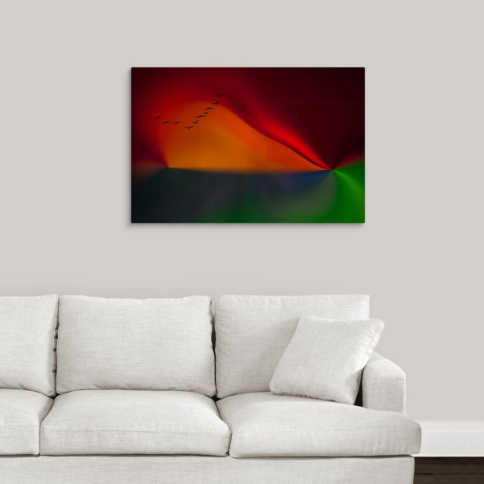 "Birds In Autumn" Wrapped Canvas Art Print, 36"x24"x1.5"