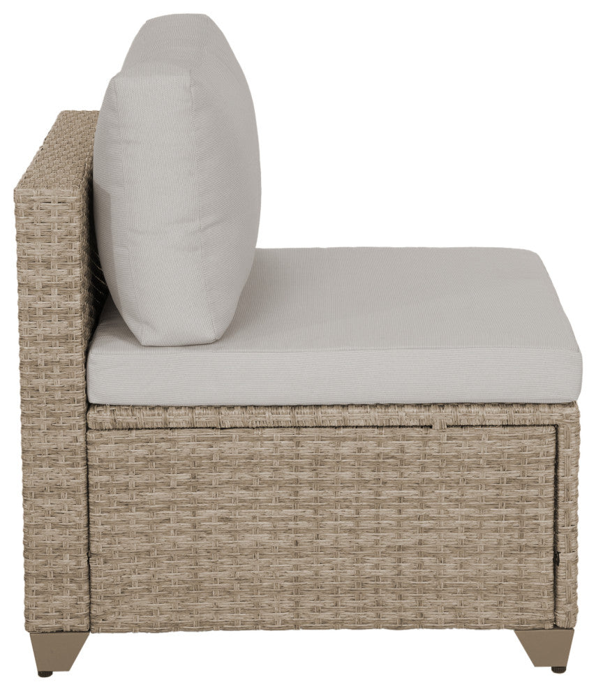 Maui 5-Piece Outdoor Modular Conversation Set, Natural Aged Wicker, Hazel
