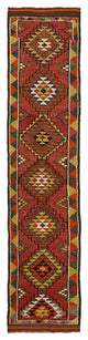 Rug N Carpet - Hand-knotted Turkish 2' 10" x 11' 7" Vintage Runner Rug