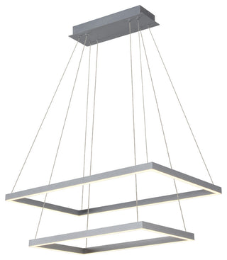 Atria Duo LED Adjustable 2-Tier Chandelier, Silver