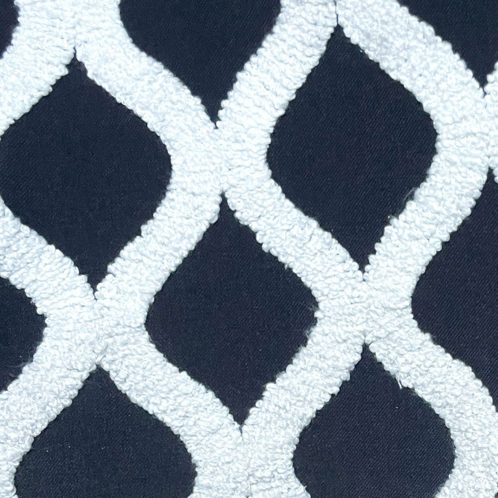 Dark Jewels Luxury Throw Pillow in Black and White, 20"x36" King