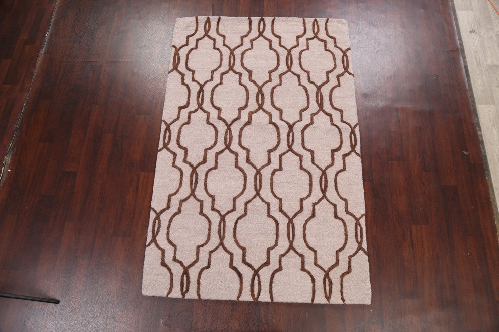 Trellis Contemporary Oriental Area Rug Hand-tufted Wool Carpet 5x8