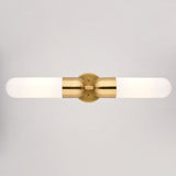 Thalia 24.75" Bath Bar Vanity Light White Glass Shade, Antique Gold