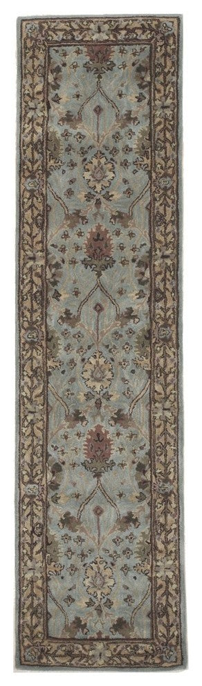 EORC Hand-tufted Wool Blue Traditional Oriental Morris Rug, Runner 2'6"x10'