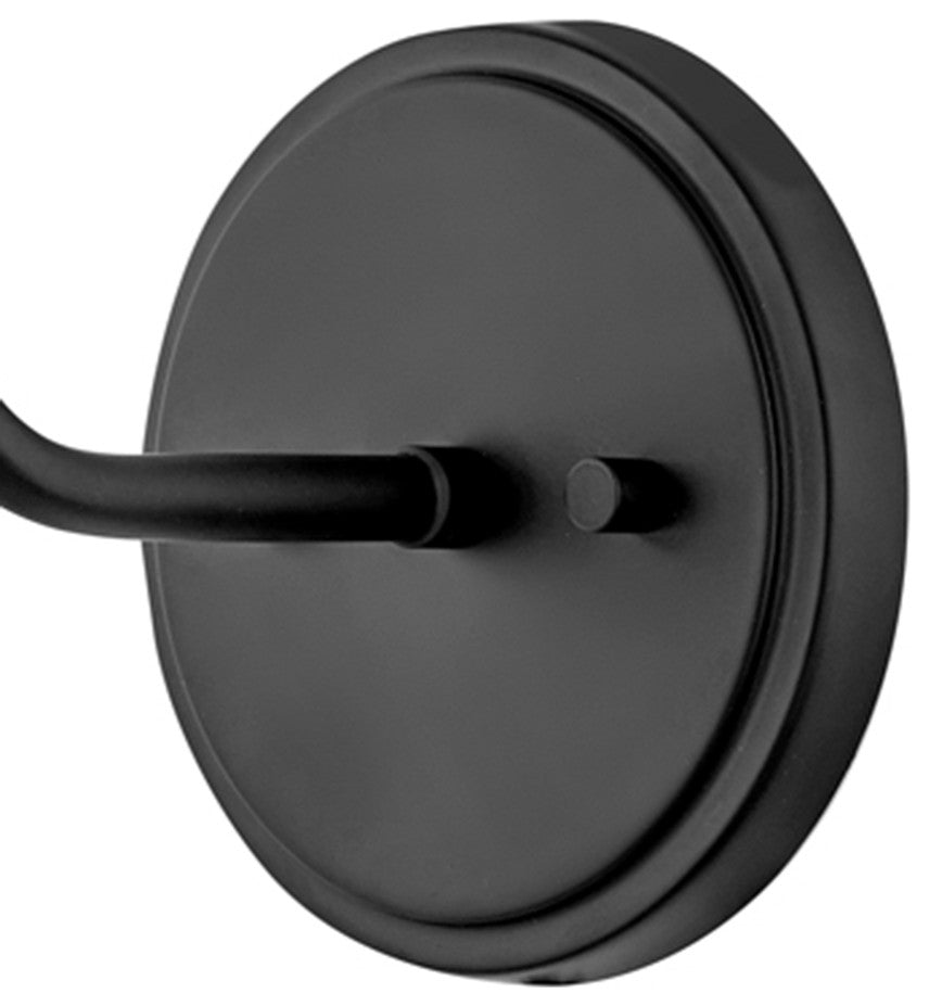 Hinkley Clarke Medium Single Light Sconce, Black With Dark Brass Accents