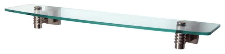 Glass Shelf, Satin Nickel/Polished Brass