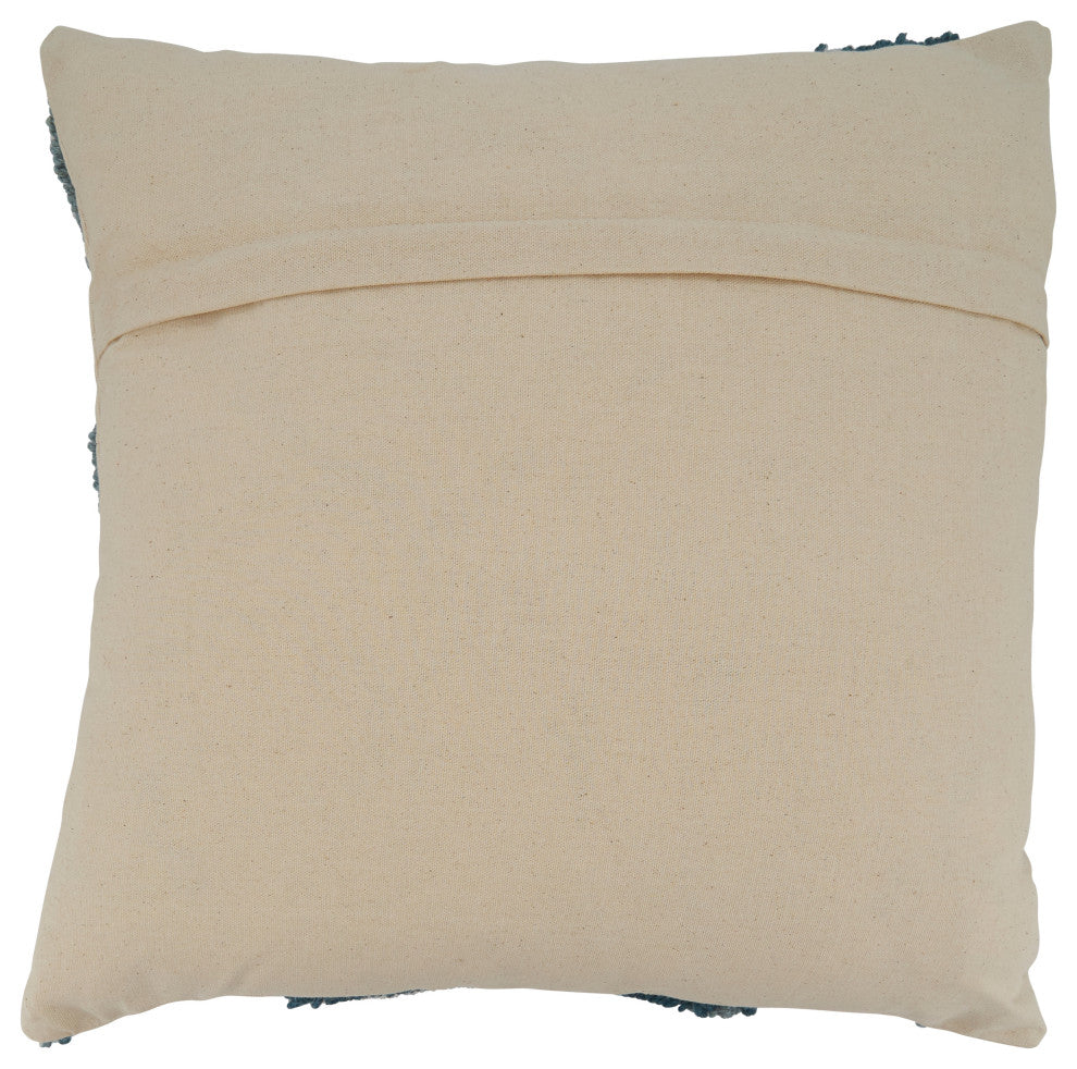 Down-Filled Throw Pillow With Cracked Embroidered Design, 20"x20", Blue