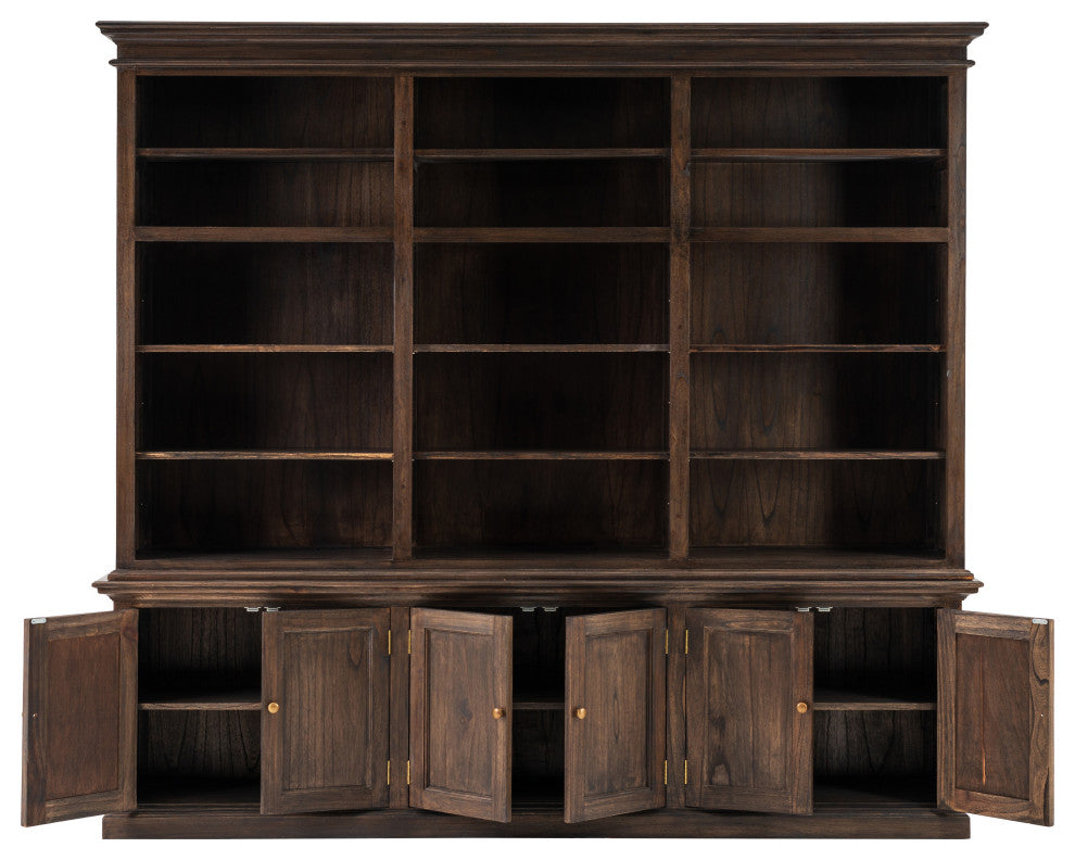 Black Wash Triple Bookshelf Hutch