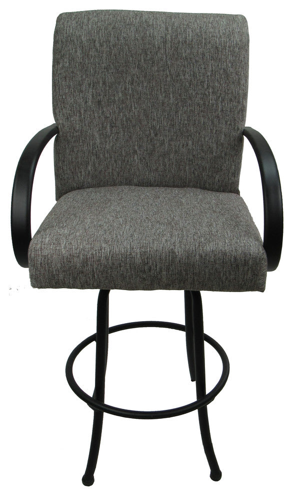 Swivel Counter Bar Stool Metal Frame 26", Mojave Grey, Black Frame