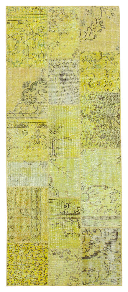 Rug N Carpet - Handmade Oriental 3' 6" x 8' 5" Boho Patchwork Runner Rug
