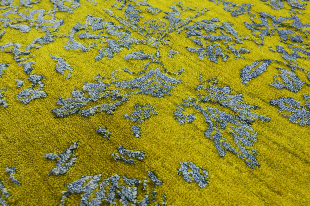 Wool and Silk Modern Hand-Knotted Rug 8' 0" X 9' 11" Q11757
