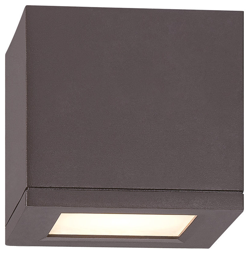 WAC Lighting Rubix 5" Indoor or Outdoor LED Flush Mount, Bronze