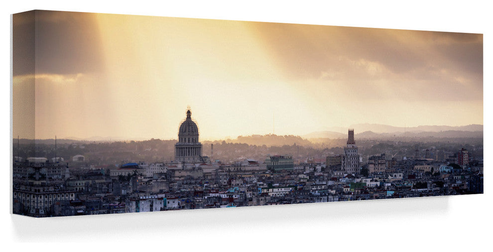 "Havana Sunrise 3" by Philippe Hugonnard, Canvas Art, 8"x24"