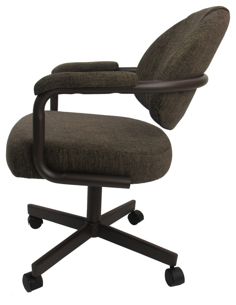 M-70 Caster Swivel Tilt Kitchen Chair with Wheels, Sanora Brown - Coffee