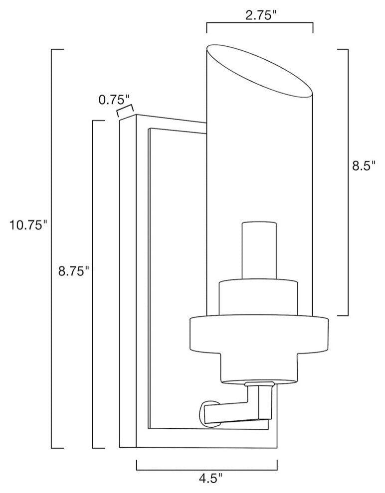1-Light Wall Lights for Bedroom Black Industrial Glass Wall Sconce