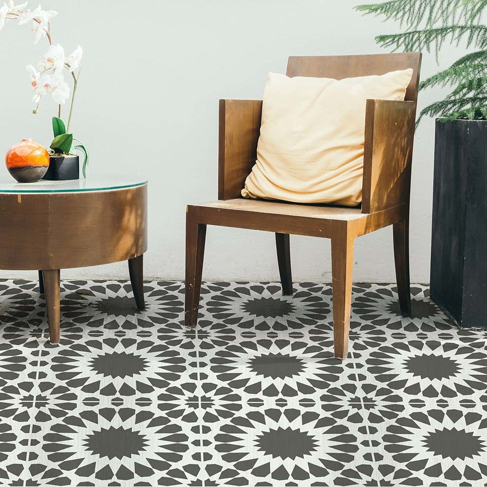 Cordelia Tile Stencil, DIY Cement Tile Stencils, Geometric Floor Tile Stencils