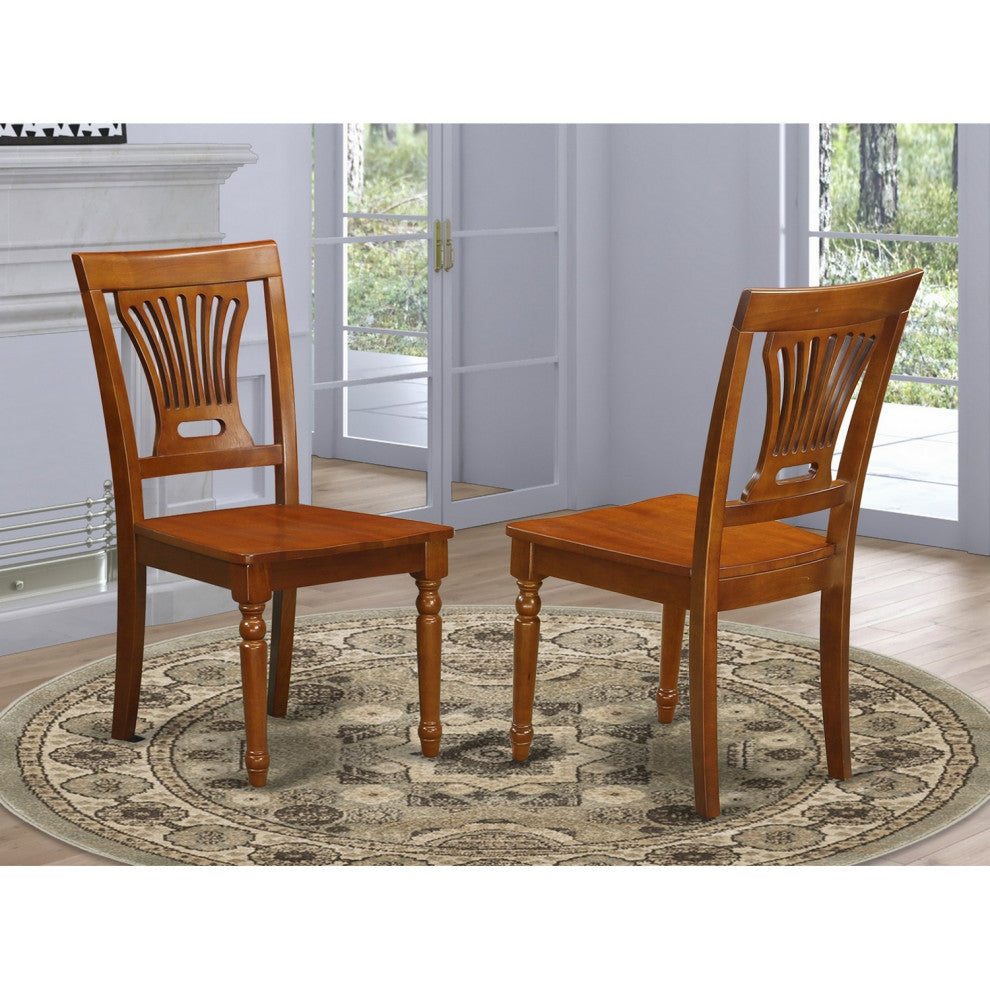 Plainville Kitchen Dining Chair With Wood Seat Saddle Brown- Set of 2