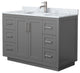 48" Single Bathroom Vanity, Dark Gray, Carrara Countertop, Sink, Nickel Trim