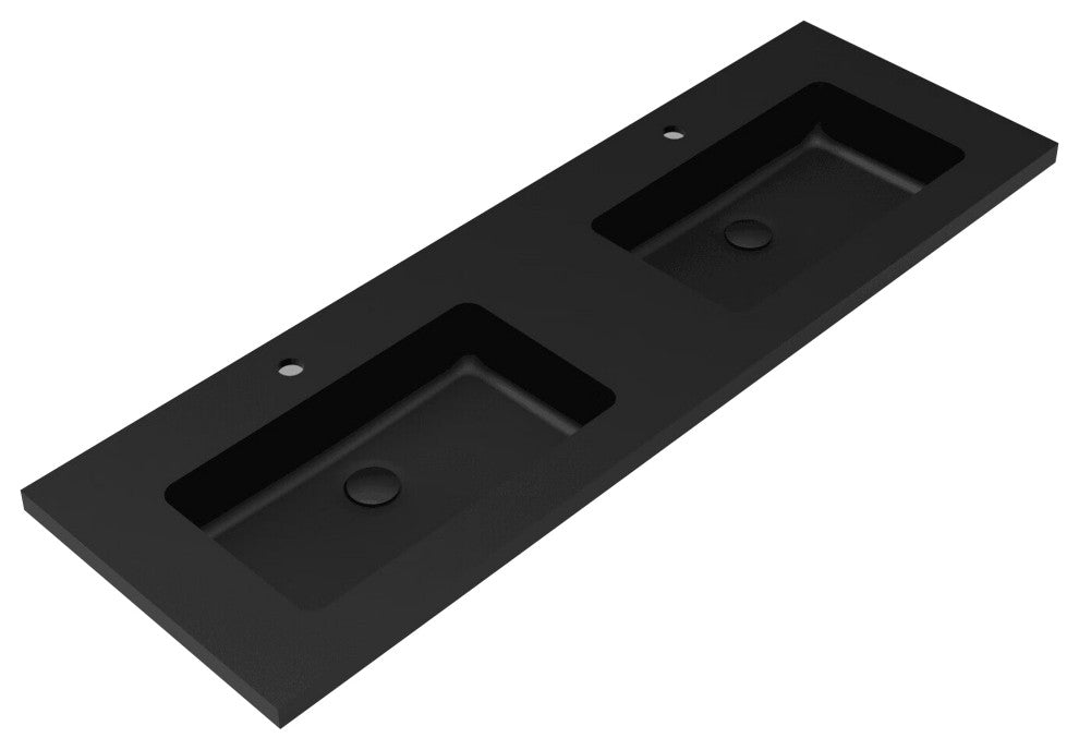 Moore integrated Black sinks, 59" Double Sink
