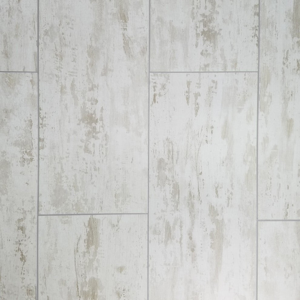 Nature 7 in x 16 in Glass Field Mosaic in Birchwood White