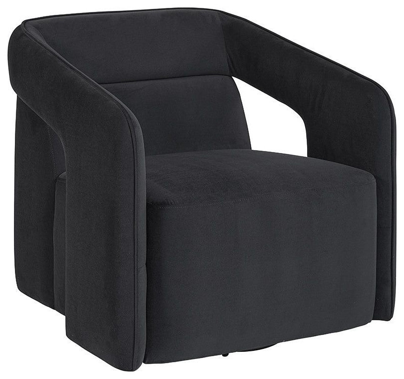 Kendrick Swivel Lounge Chair, Abbington Black