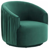 TOV Furniture London Forest Green Pleated Swivel Chair