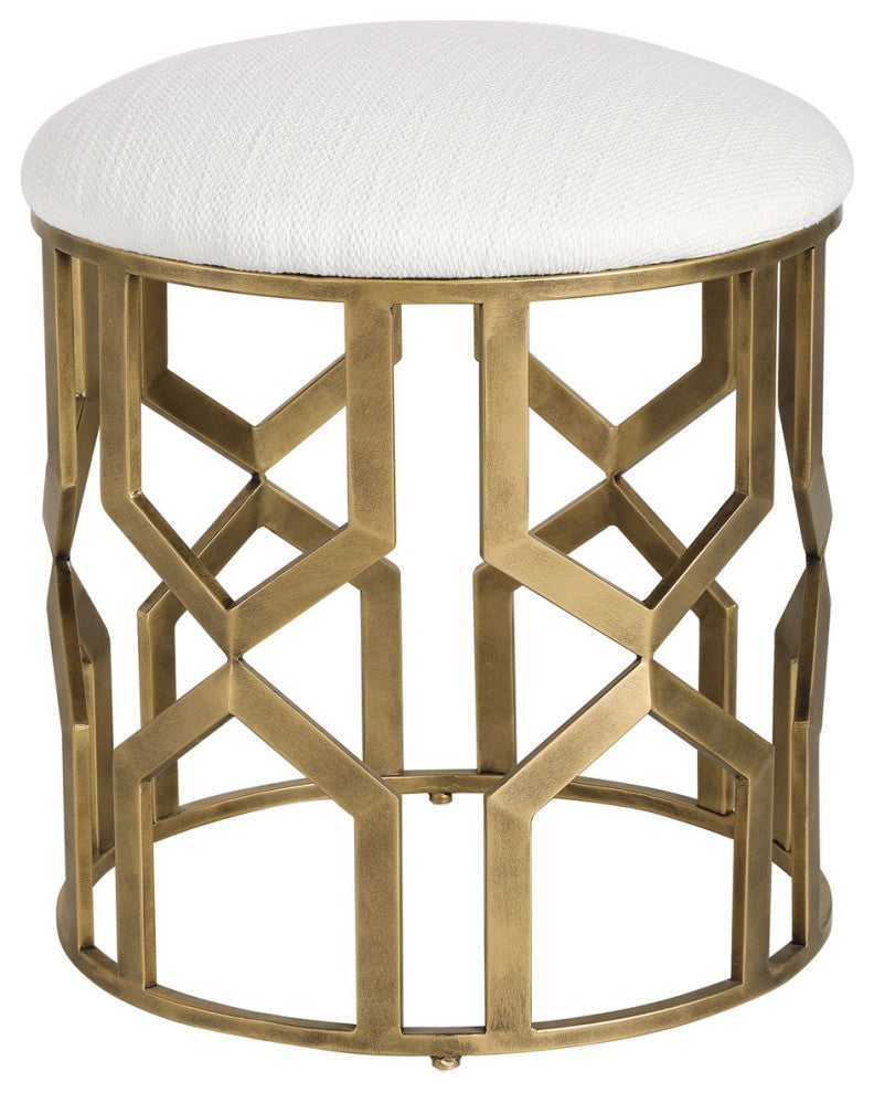 Uttermost Trellis Geometric Accent Stool 23579