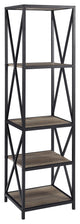 61" Metal X Wood Bookshelf - Grey Wash